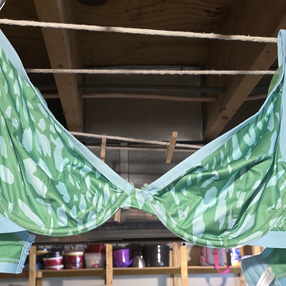 Cacique Green and Blue Bra